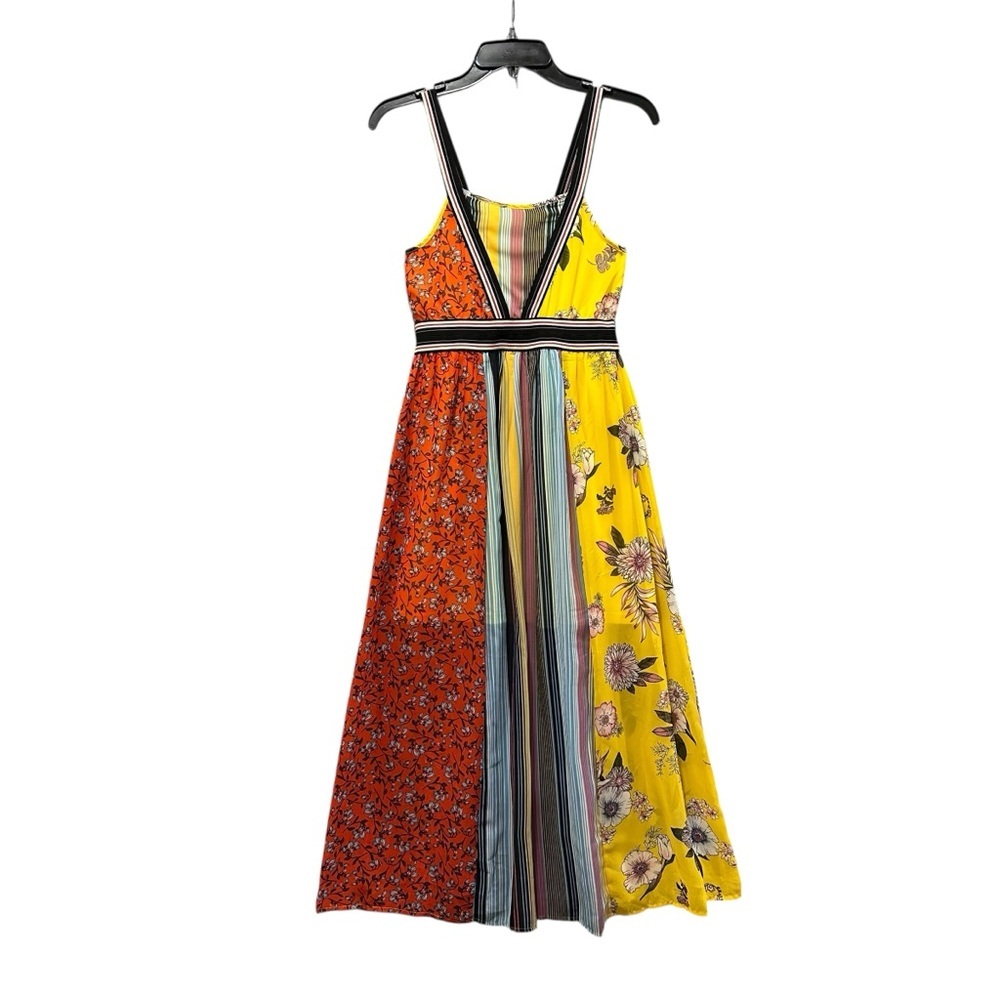 Truly Me Girl's Mixed Media Vibrant Patchwork Maxi Dress. Sz: 12